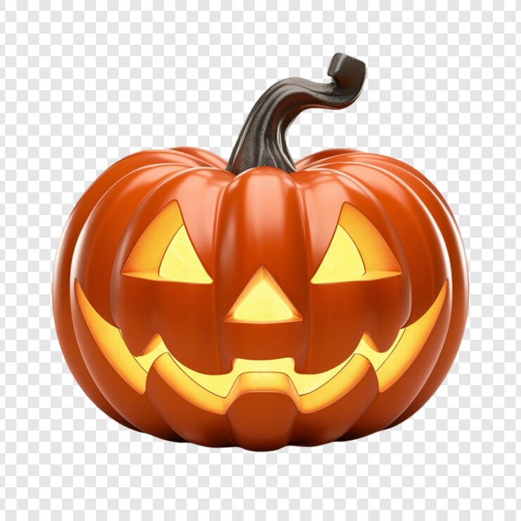 PSD 3d calabaza de halloween aislada en un fondo transparente