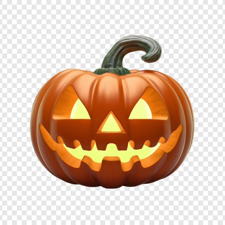 PSD 3d calabaza de halloween aislada en un fondo transparente
