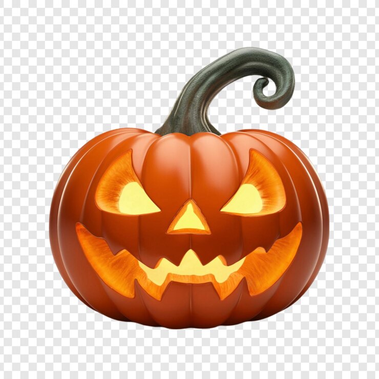 PSD 3d calabaza de halloween aislada en un fondo transparente
