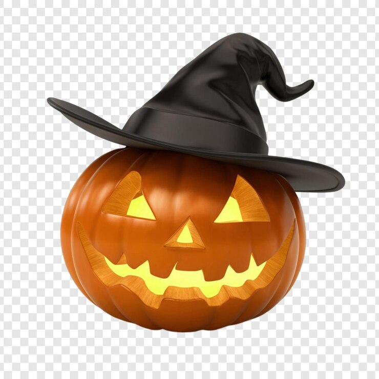 PSD 3d calabaza de halloween aislada en un fondo transparente