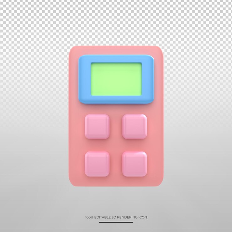 PSD 3d calculator render icon