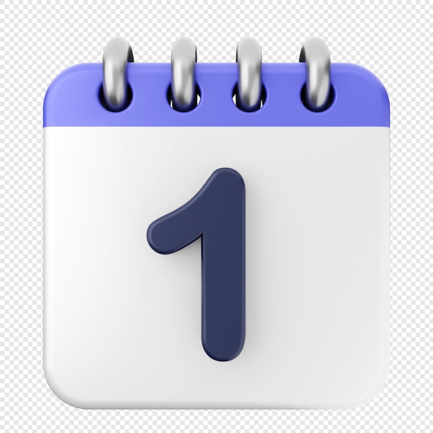 3d calendar icon 1th
