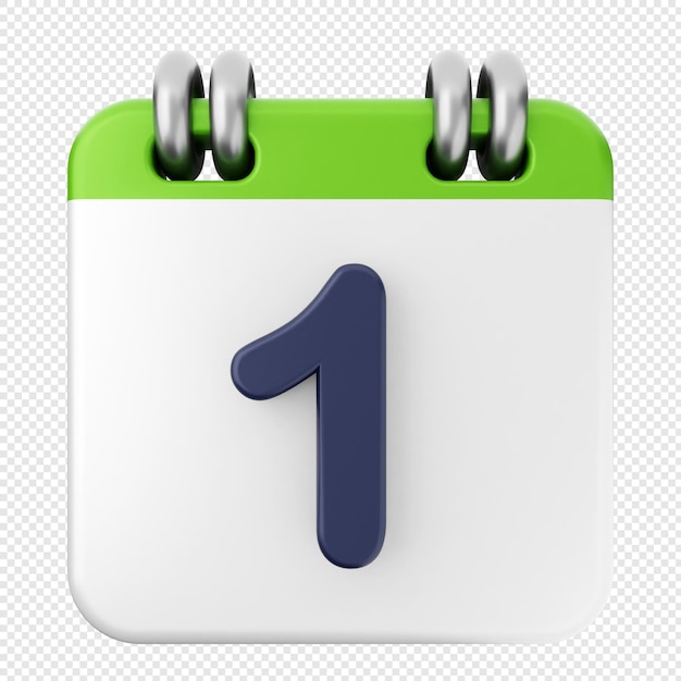 3d calendar icon 1th