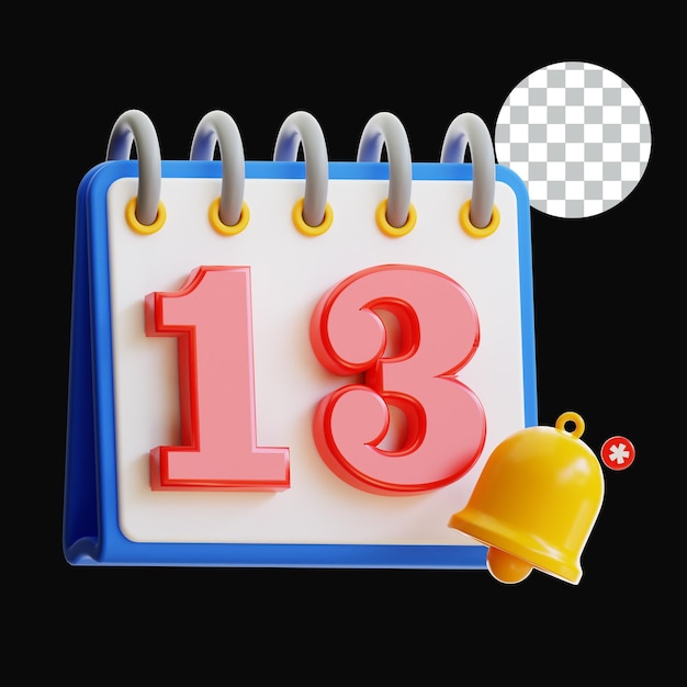 3D Calendar with notification on the 13th