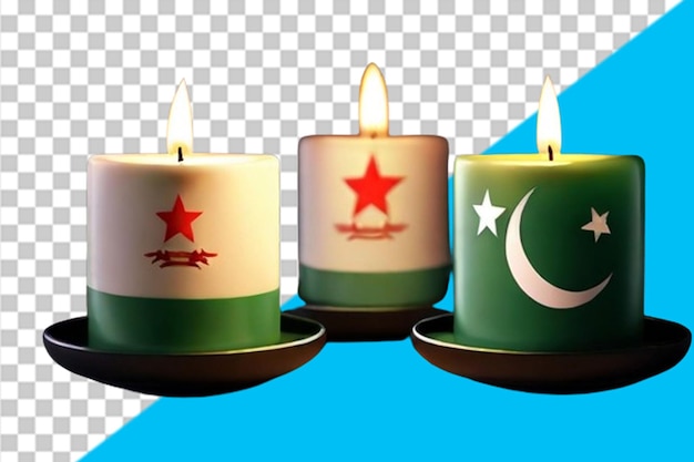 3d-candle-design mit pakistanischer flagge