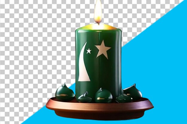 PSD 3d-candle-design mit pakistanischer flagge