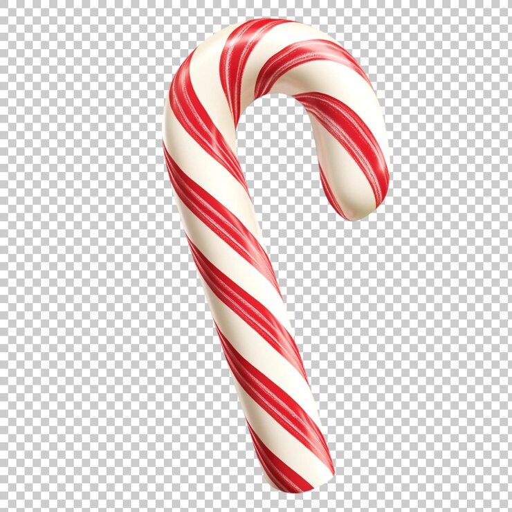 PSD 3d candy cane de navidad aislado en un fondo transparente