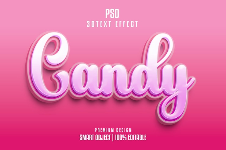 PSD 3d candy text effect