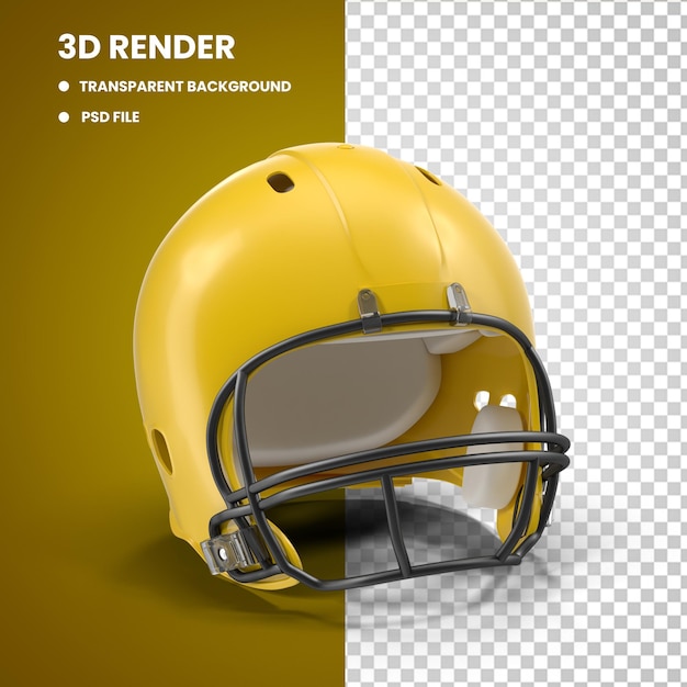 PSD 3d capacete de futebol amarelo