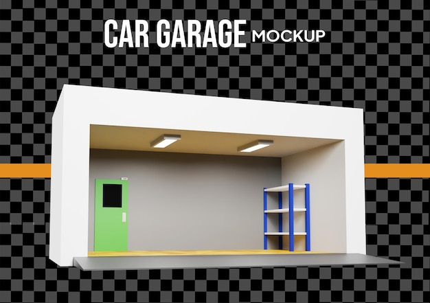 3D Car Garage Mockup