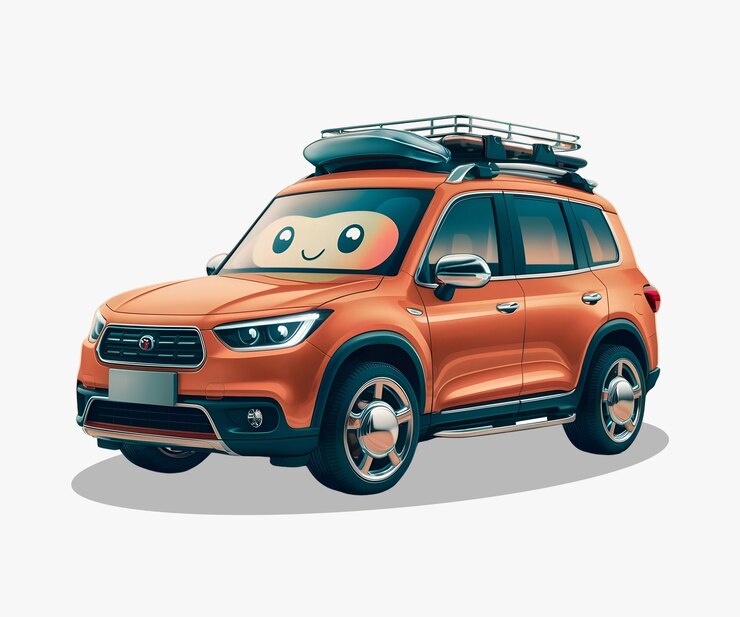 PSD 3d car illustration with png file