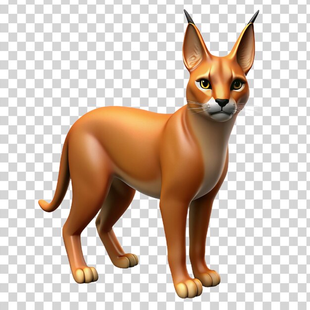 3d caracalr aislado sobre un fondo transparente