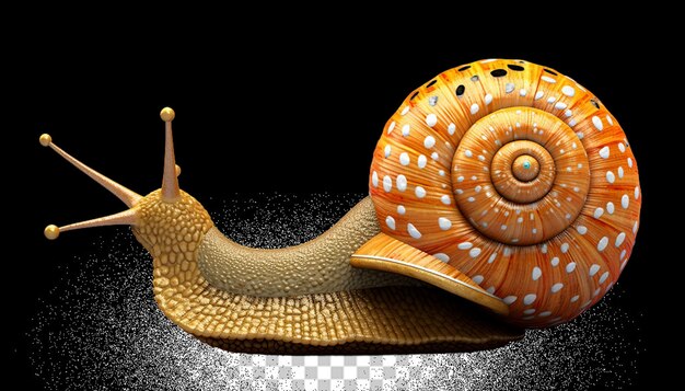 PSD 3d caracol png transparente