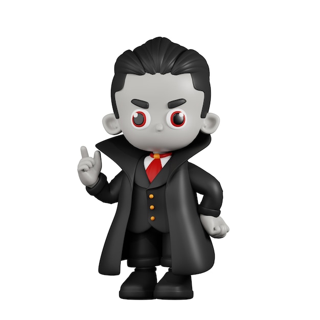 PSD 3d, caricatura, drácula, vampiro, dar, aconsejar, pose