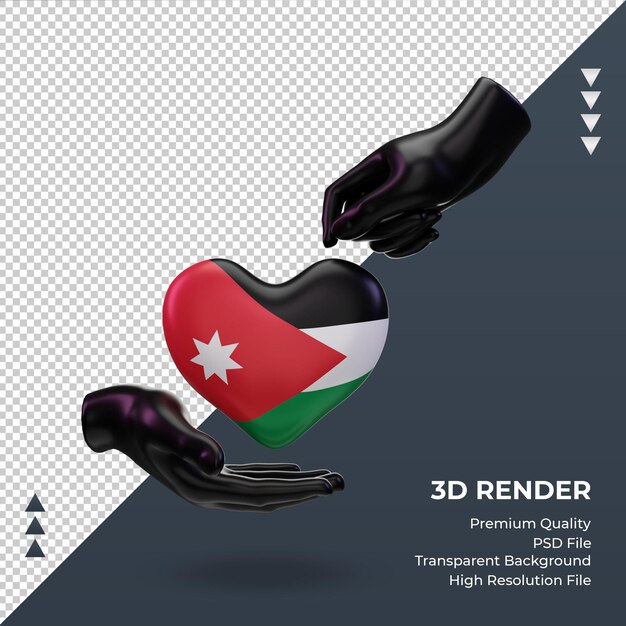 3d caridade dia Jordan bandeira renderização vista frontal