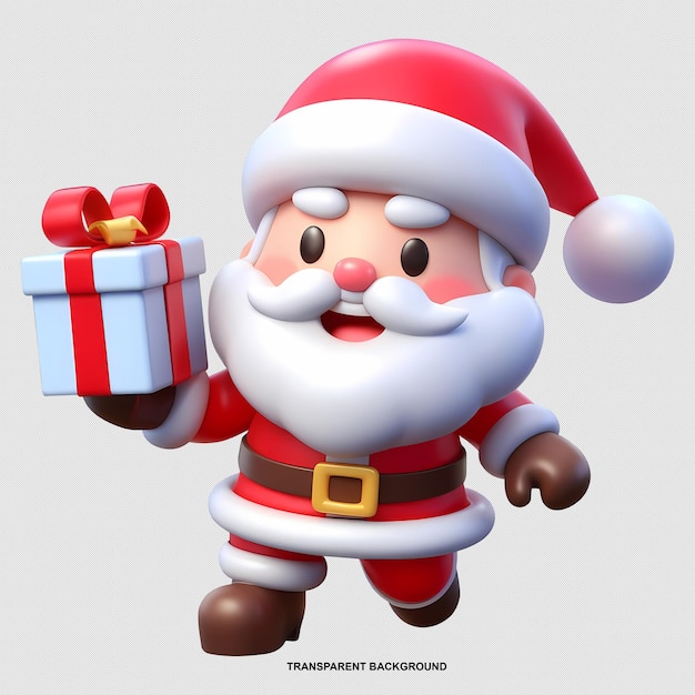 3D carino personaggio animale di cartoni animati di Babbo Natale