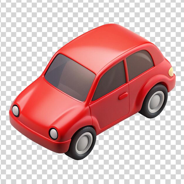 PSD 3d carro vermelho isolado em fundo transparente