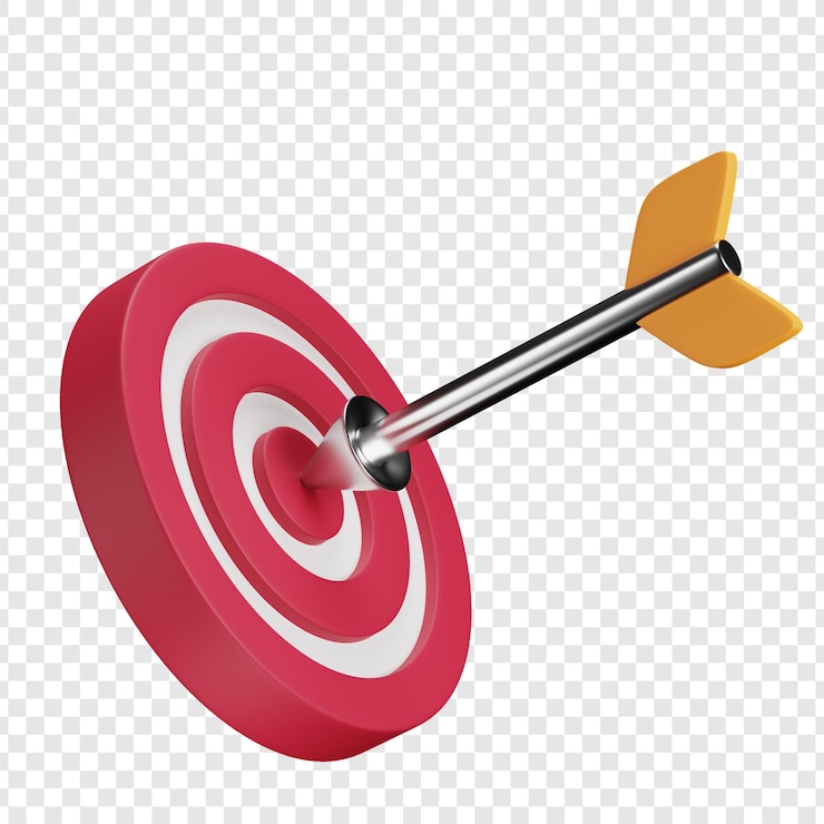 PSD 3d cartone animato bullseye con dart