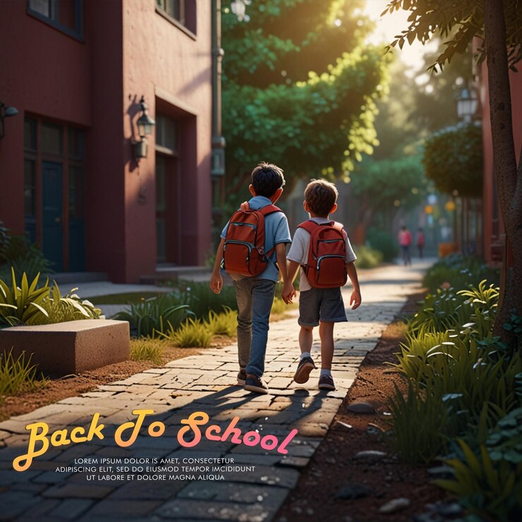 PSD 3d cartoon back to school