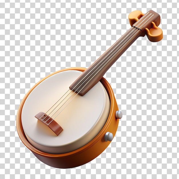 3d-cartoon-banjo isoliert auf durchsichtigem hintergrund