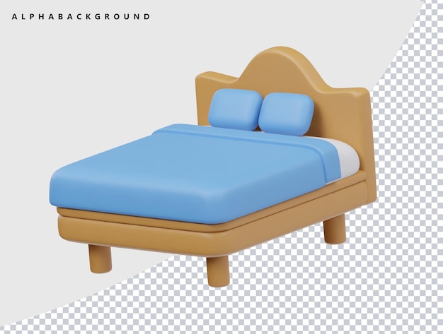 3D-Cartoon-Bett im Schlafzimmer