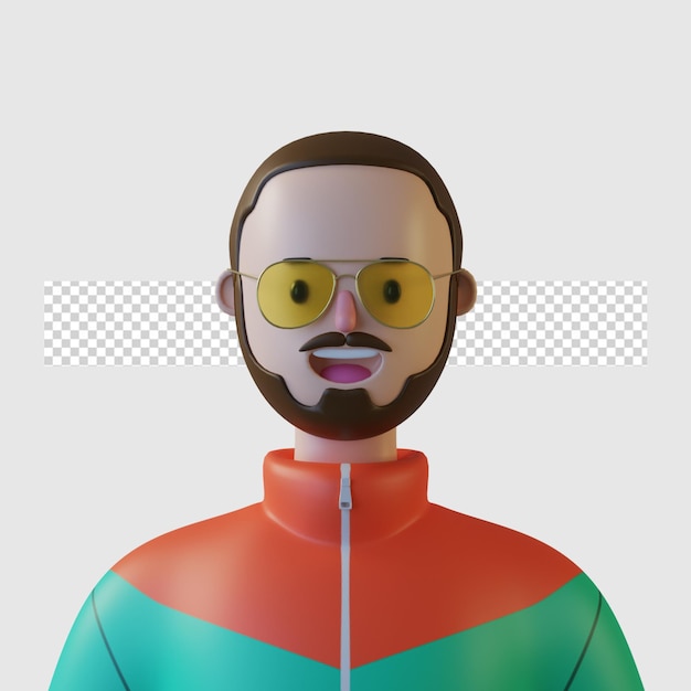 3d-cartoon-charakter-avatar in 3d-rendering isoliert
