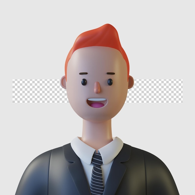 3d-cartoon-charakter-avatar in 3d-rendering isoliert