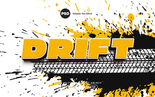 3d cartoon drift text effect