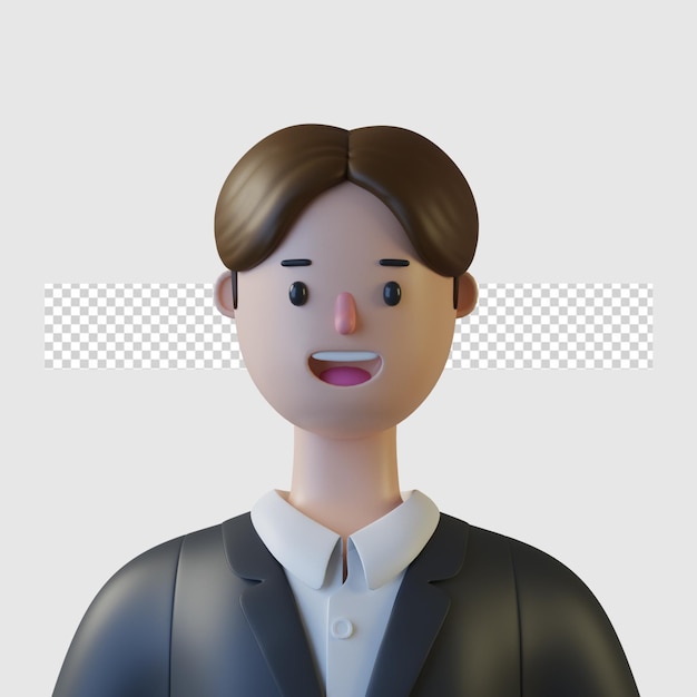 3D-Cartoon-Figur in 3D-Rendering isoliert