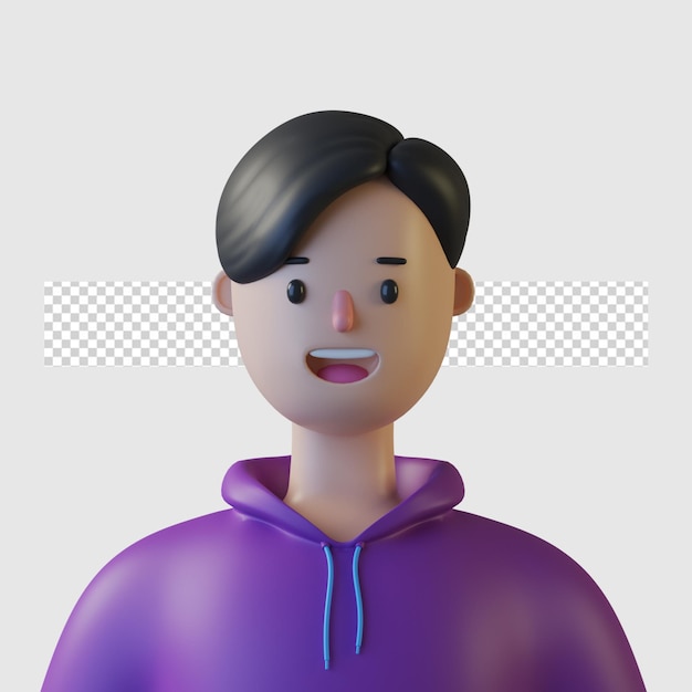 3D-Cartoon-Figur in 3D-Rendering isoliert