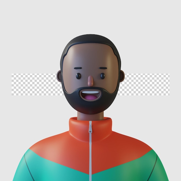 3D-Cartoon-Figur in 3D-Rendering isoliert