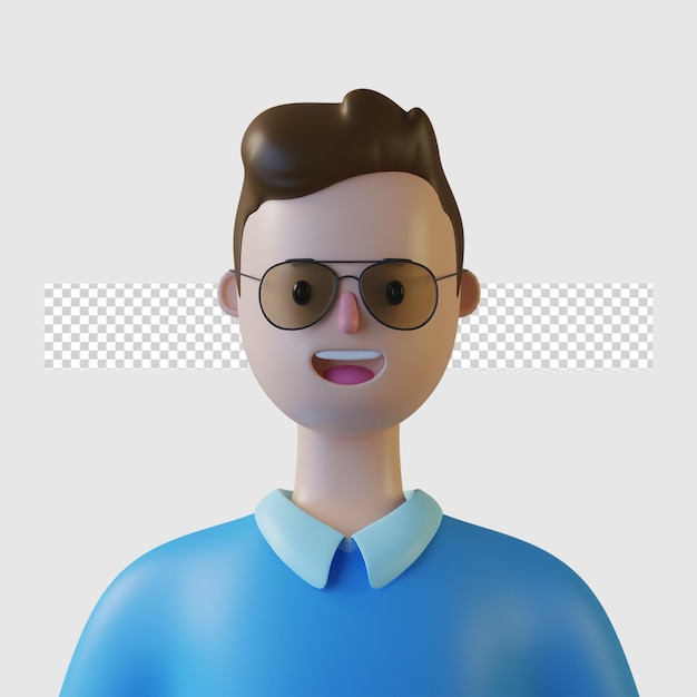 3D-Cartoon-Figur in 3D-Rendering isoliert