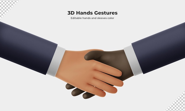 PSD 3d cartoon gesto com a mão renderização em 3d