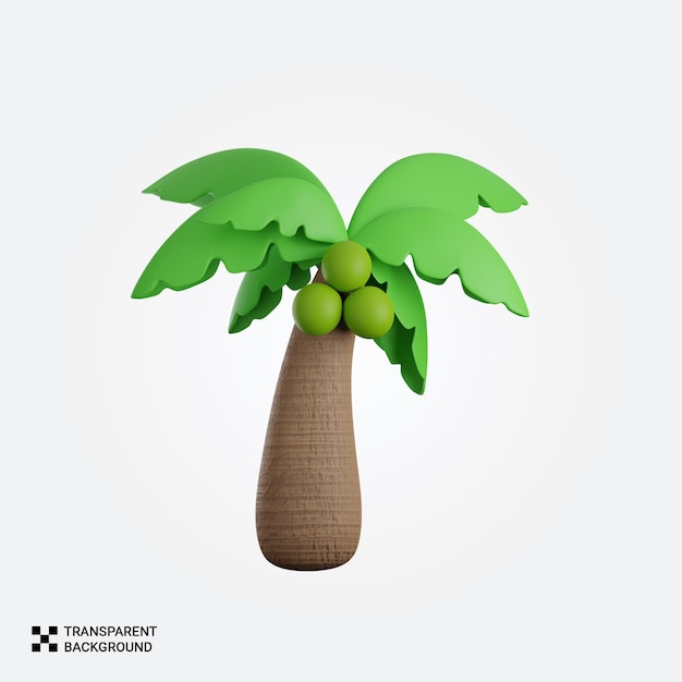 3D-Cartoon-Palme mit Kokosnüssen