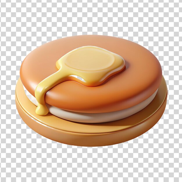 PSD 3d-cartoon-pancake auf durchsichtigem hintergrund