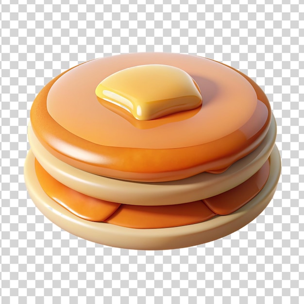 PSD 3d-cartoon-pancake auf durchsichtigem hintergrund