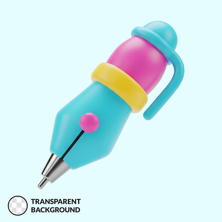 PSD 3d cartoon pen illustration