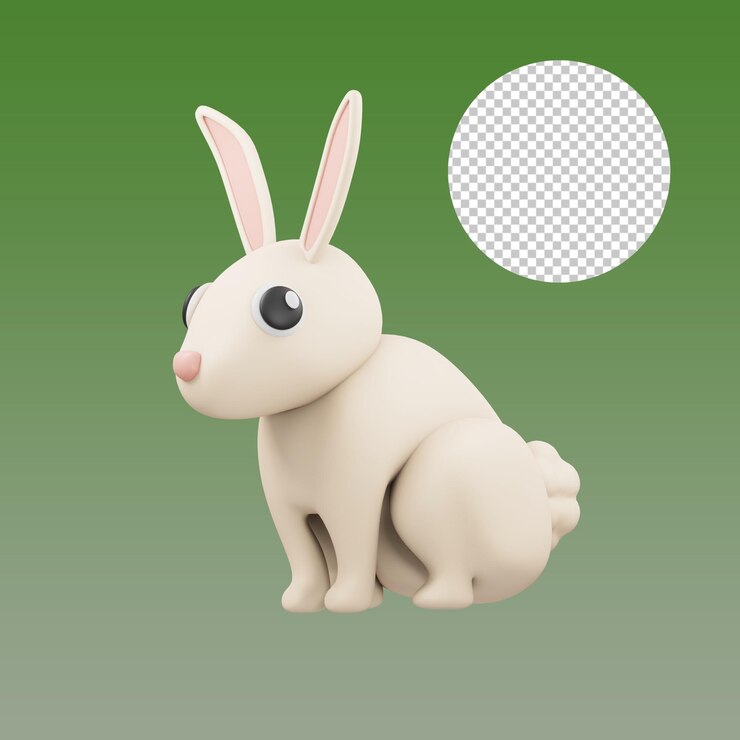 PSD 3d cartoon rabbit