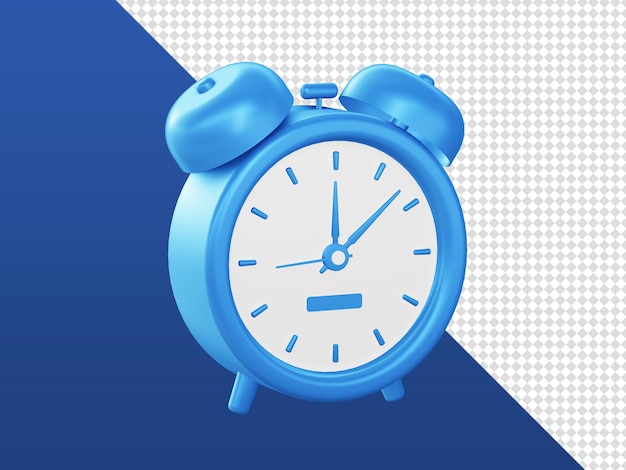 3d cartoon render blue alarm clock reminder icons for UI UX web mobile apps ads social media designs