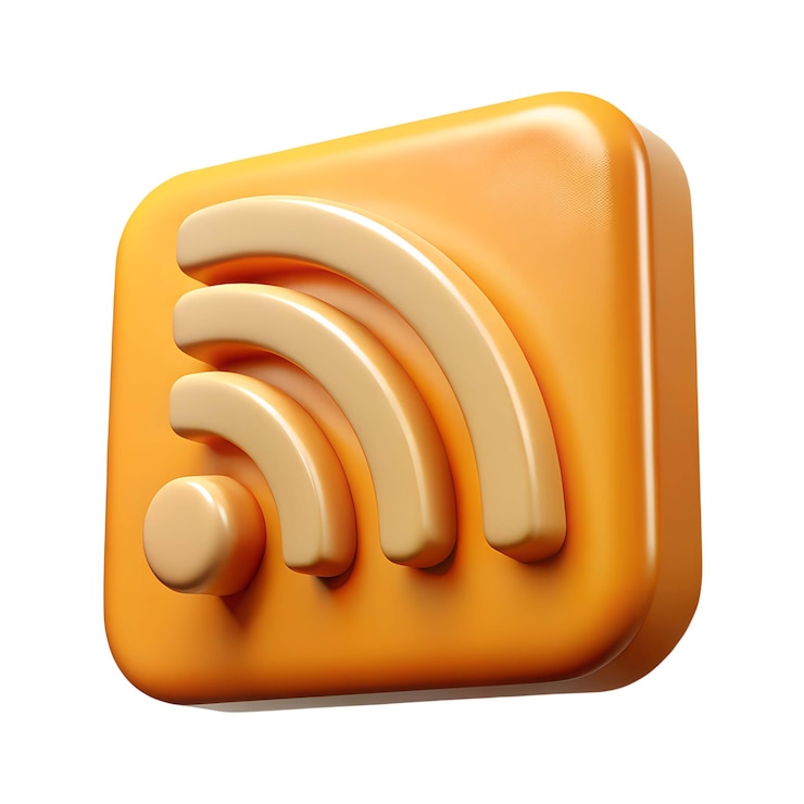 PSD 3d cartoon rss feed icon