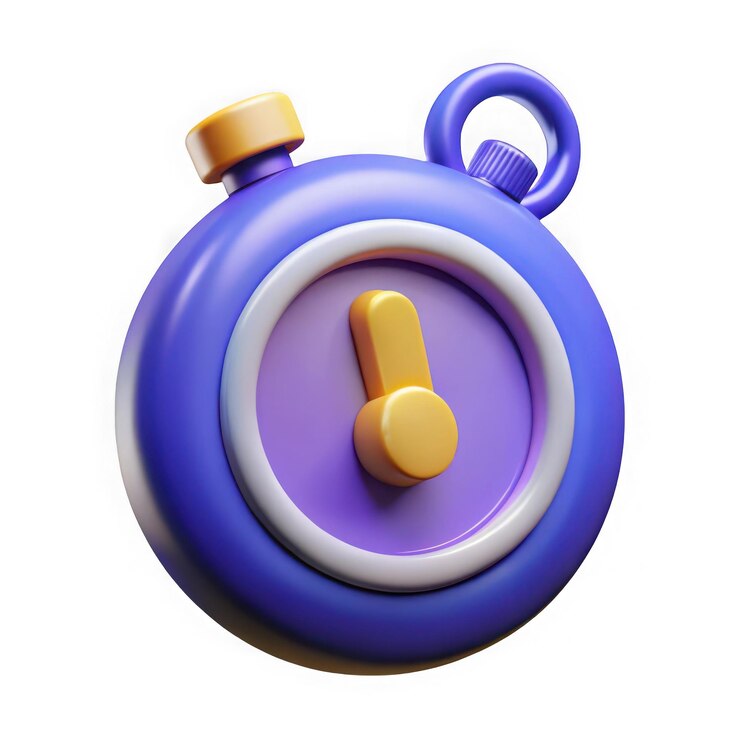 3D Cartoon Stopwatch Illustration