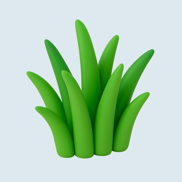 PSD 3d cartoon style green grass clump