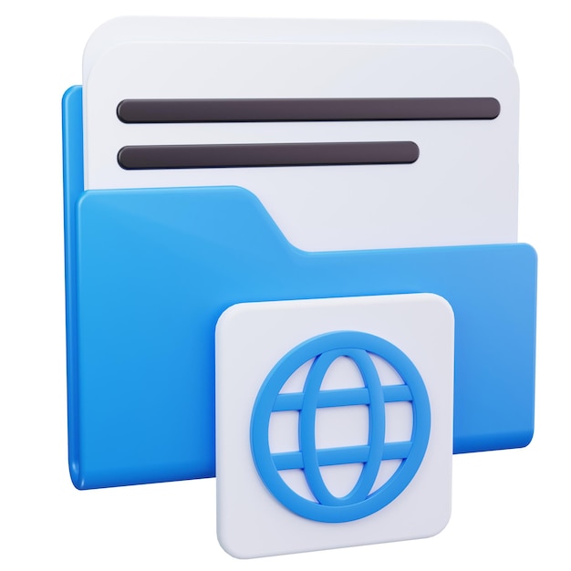3D Cartoon Web Folder Icon
