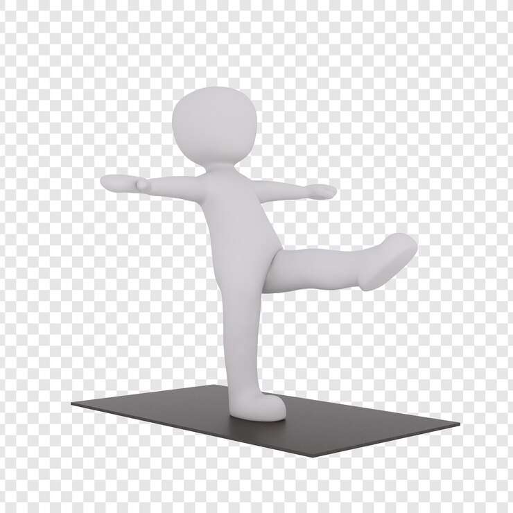 PSD 3d-cartoon-yoga-pose für gleichgewicht und bewegung