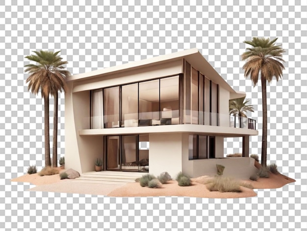 PSD 3d de la casa del desierto común sobre fondo blanco