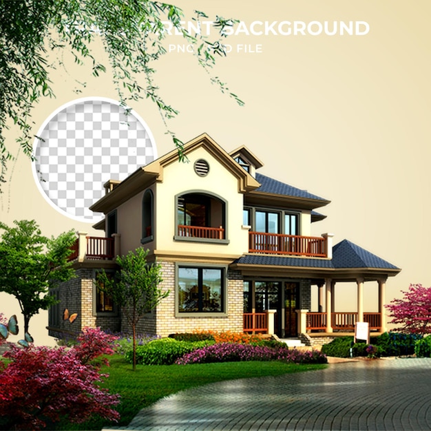 3d casa marrom e multicolorida perto de árvores