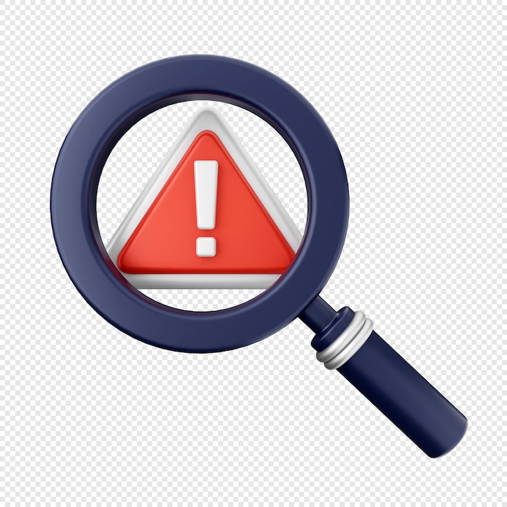 PSD 3d caution warning alert sign icon illustration render