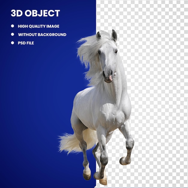3d cavalo branco mustang cavalo andaluz cavalo americano de pintura cavalo árabe equestre