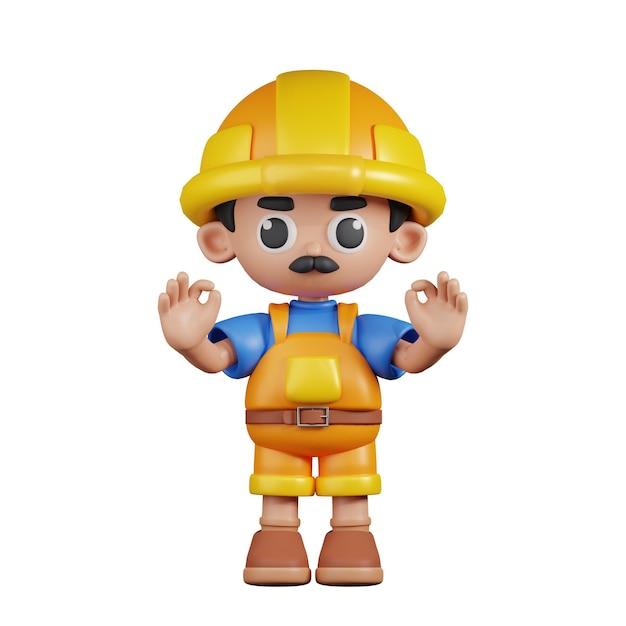 3d Character Builder Giving Ok Hand Gesture Pose