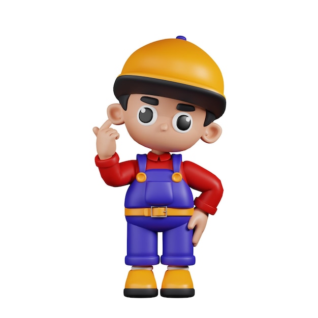 3d Character Mechanic Giving Mini Love Pose